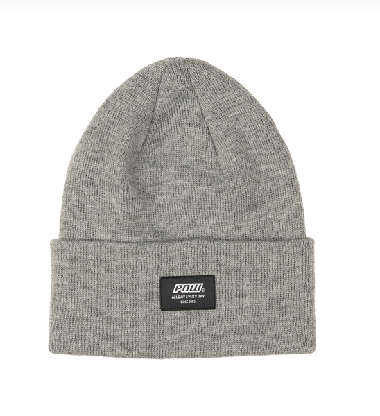 Pow Logo Beanie Heather Grey