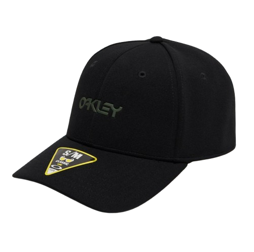 Oakley 6 Panel Stretch Metallic Hat Blackout