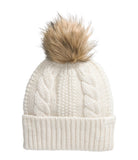 The North Face Oh Mega Fur Pom Beanie White Dune