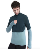 Icebreaker Mens 200 RealFleece Descender LS Half Zip Fathom Green