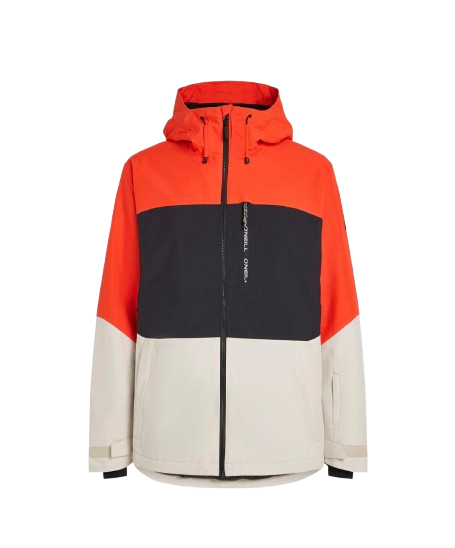Oneill Mens Carbonite Jacket Paprika Flame Colour Block