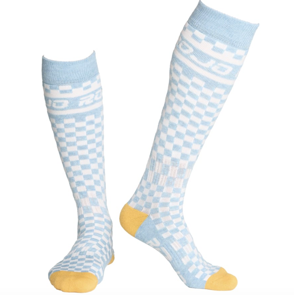 Rojo Checker Sock Milky Blue