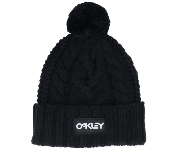 Oakley Harper Pom Beanie Black/White Logo