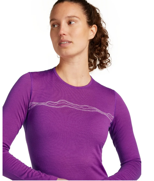 Icebreaker Wmns 200 Oasis LS Crewe Mountain Pass