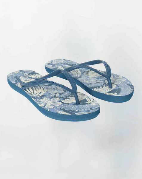 O'Neill Solana Womens Thongs Blue Floral