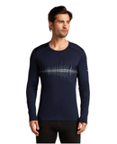 Icebreaker Mens 200 Oasis LS Crewe Snow Wave