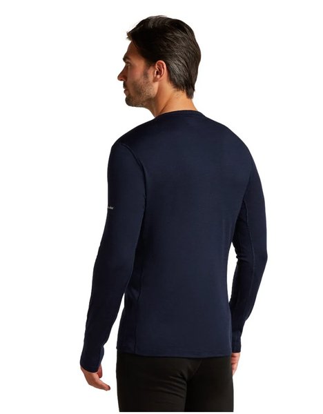 Icebreaker Mens 200 Oasis LS Crewe Snow Wave