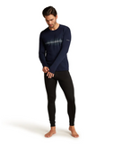 Icebreaker Mens 200 Oasis LS Crewe Snow Wave