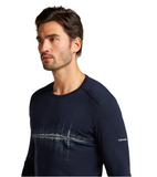 Icebreaker Mens 200 Oasis LS Crewe Snow Wave