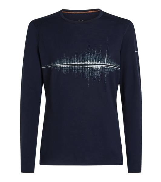 Icebreaker Mens 200 Oasis LS Crewe Snow Wave