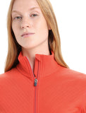 Icebreaker Womens Descender LS Zip Vibrant Earth