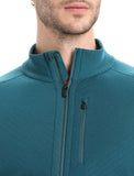 Icebreaker Mens Descender LS Zip Green Glory