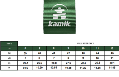 Kamik boot deals sizing