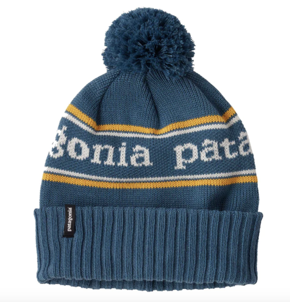 Patagonia Kids Powder Town Beanie Park Stripe Knit: Wavy Blue