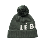 LeBent Logo Pom Pom Beanie Olive