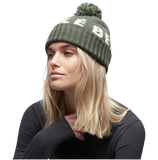 LeBent Logo Pom Pom Beanie Olive