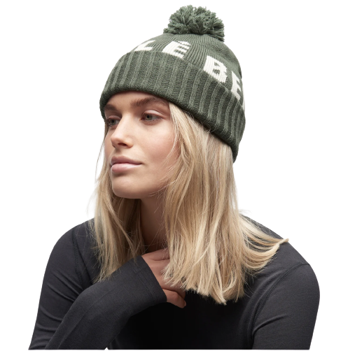 LeBent Logo Pom Pom Beanie Olive