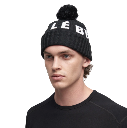 LeBent Logo Pom Pom Beanie Black