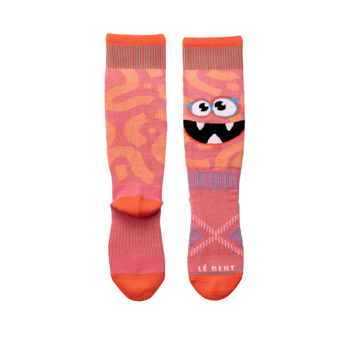 LeBent Kids Monster Party Snow Sock Strawberry Pink