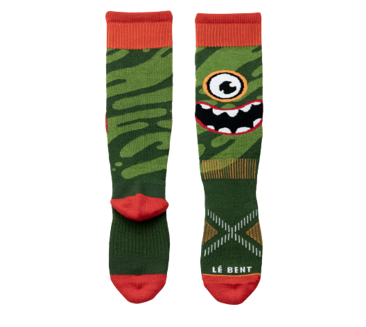 LeBent Kids Monster Party Snow Sock Kombu Green