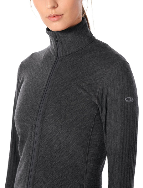 Icebreaker Wmns Descender LS Zip Jet Heather