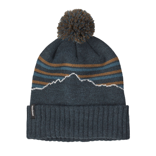 Patagonia Powder Town Beanie Fitz Roy Stripe Knit: Smolder Blue